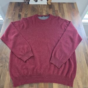 Folio New York 100% Quality Cashmere Crew Neck Red Sweater Size‎ XL